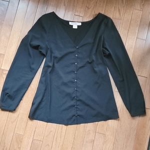 French Connection Stretchy Button-Up Blouse
